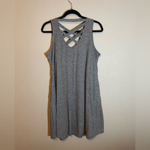 Maurices gray 24/7 sundress crisscross back size large